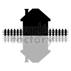house with picket fence graphic design