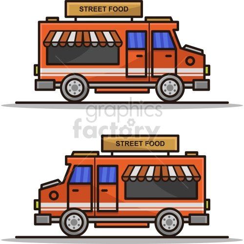 food truck vector graphic set