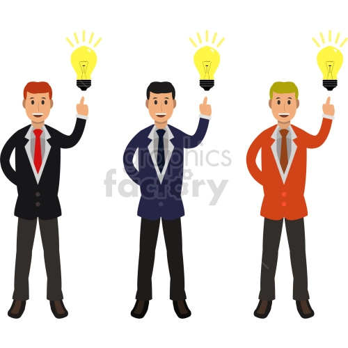 business men with ideas vector graphic clipart