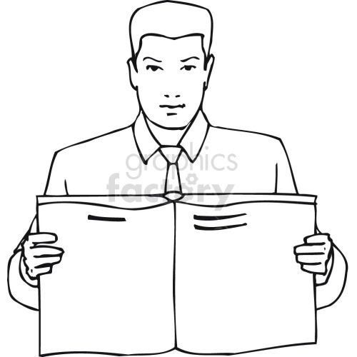 man holding up documents black white