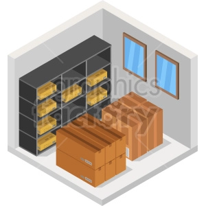storage room isometric vector clipart