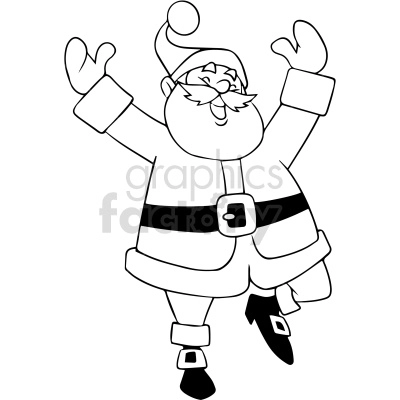 excited cartoon santa vector clipart