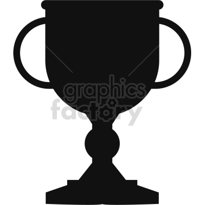 The clipart image shows a trophy, which is a decorative item that is typically awarded as a prize for winning a competition or achieving a significant accomplishment.