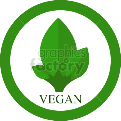 The clipart image shows green leaves with the word 