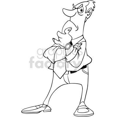 black and white cartoon angry boss vector