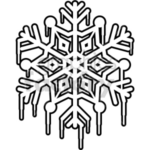 melting snowflake outline rf clip art