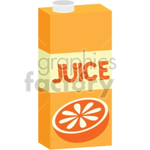 orange juice box carton flat icons
