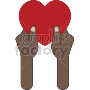 african american hands giving love valentines vector icon no background