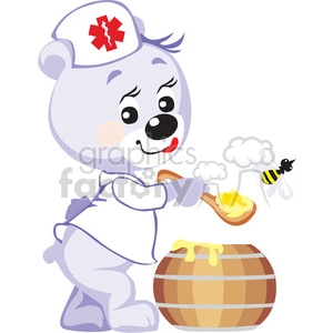 teddy bear doctor with honey