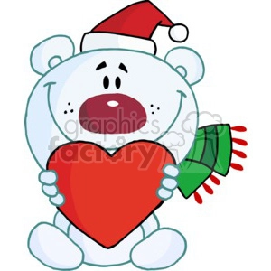 cartoon teddy bear wearing a Santa hat and Scraf