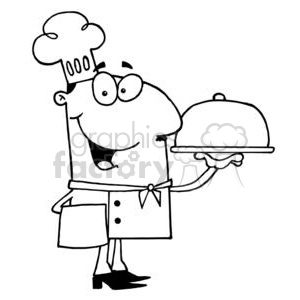 a chef serving dinner