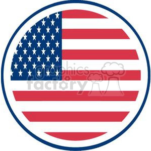 The American Flag With White Stars Over Blue And Rows Of Red In A Circle