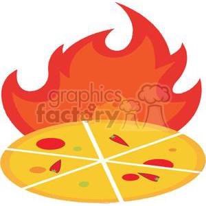 Hot Pizza In Front Of Flame