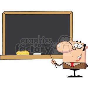 2987-School-Teacher-With-A-Pointer-Displayed-On-Chalk-Board