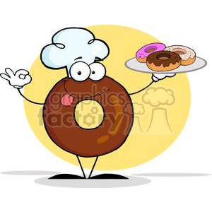 3483-Friendly-Donut-Chef-Cartoon-Character-Holding-A-Donuts