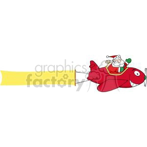 3808-Santa-Flying-With-Christmas-Plane-AndA-Blank-Banner-Attached