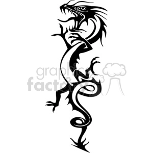 This image features a stylized version of a Chinese dragon in a black and white design, which is suitable for vinyl cutting or printing. The dragon is depicted in a flowing, sinuous form with bold contrasting areas that highlight the traditional features such as the dragon's fierce face, whiskers, scales, and claws in an artistic, abstract manner.