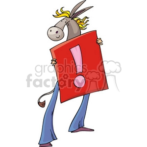 Democrat cartoon of a donkey holding a sign