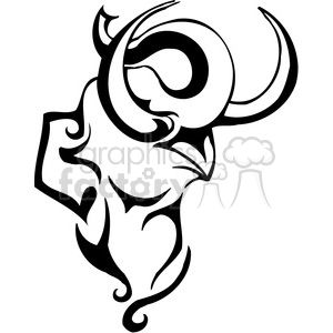The image features a stylized outline of an elephant in a tribal tattoo design. The elephant is depicted with bold, flowing lines and curves, creating an artistic representation that is suitable for vinyl-ready applications such as decals or tattoos.