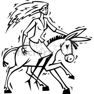 black and white Democrat lady riding a donkey