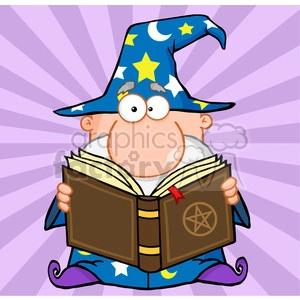 RF Funny Wizard Holding A Magic Book