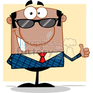 Royalty Free Happy African American Business Manager With Sunglasses Showing Thumbs Up