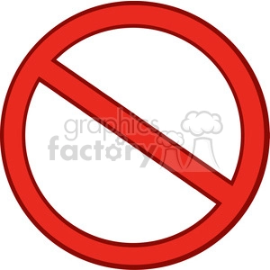 The clipart image depicts a generic red prohibition sign or no symbol, which is commonly recognized as the circle with a diagonal slash through it, indicating that something is not allowed.