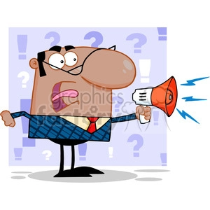 Royalty Free Excited African American Business Manager Speaking Through A Megaphone
