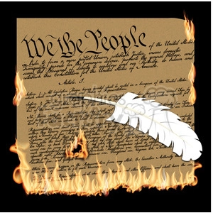 we the people constitution burning illustration