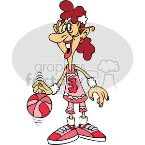 cartoon female basketball character