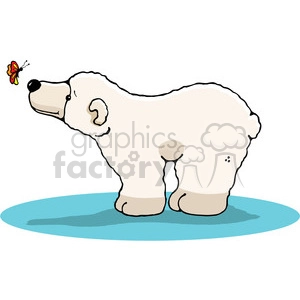 Polar Bear with butterfly in color