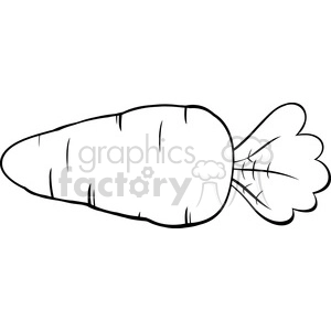 Royalty Free RF Clipart Illustration Black And White Cartoon Carrot