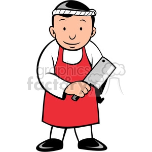 cartoon butcher with cleaver