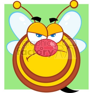 5585 Royalty Free Clip Art Angry Honey Bee Cartoon Mascot Character