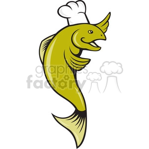 fish wearing a chefs hat