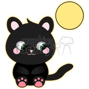 Halloween Black Cat cartoon character vector image