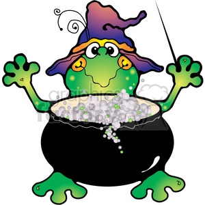 Halloween Frog Witch Cauldron