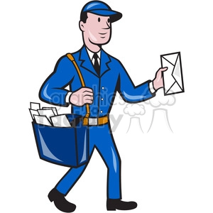 mailman mailbag delivering mail vector
