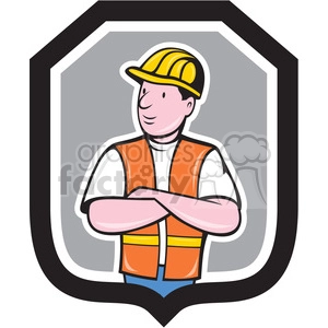 construction worker folded arms shape