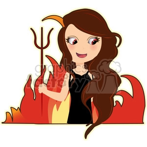 female Devil cartoon character vector image
