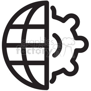 world gear vector icon