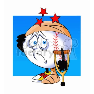 cartoon baseball mascot speedy injured