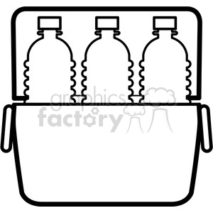 water bottle icons in a cooler