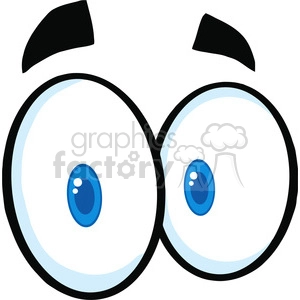 Royalty Free RF Clipart Illustration Blue Cute Cartoon Eyes