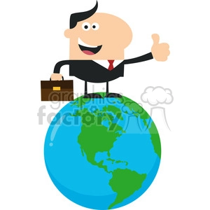 8365 Royalty Free RF Clipart Illustration The Best Manager On The World Flat Style Vector Illustration