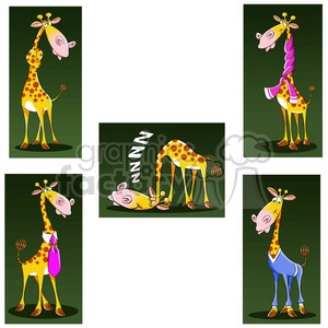 jeffery the cartoon giraffe character clip art image set