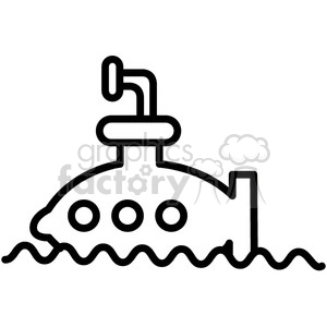 submarine in water vector icon