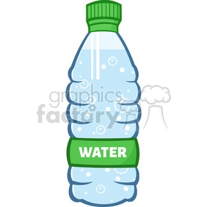 royalty free rf clipart illustration water plastic bottle cartoon illustratoion vector illustration isolated on white