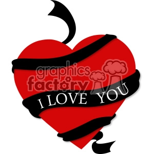 heart with ribbon i love you svg cut files vector valentines die cuts clip art