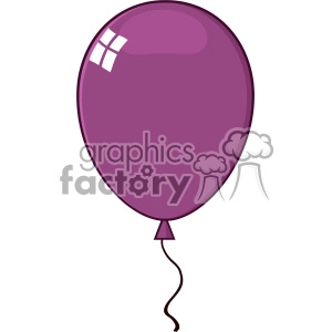 10747 Royalty Free RF Clipart Cartoon Purple Balloon Vector Illustration
